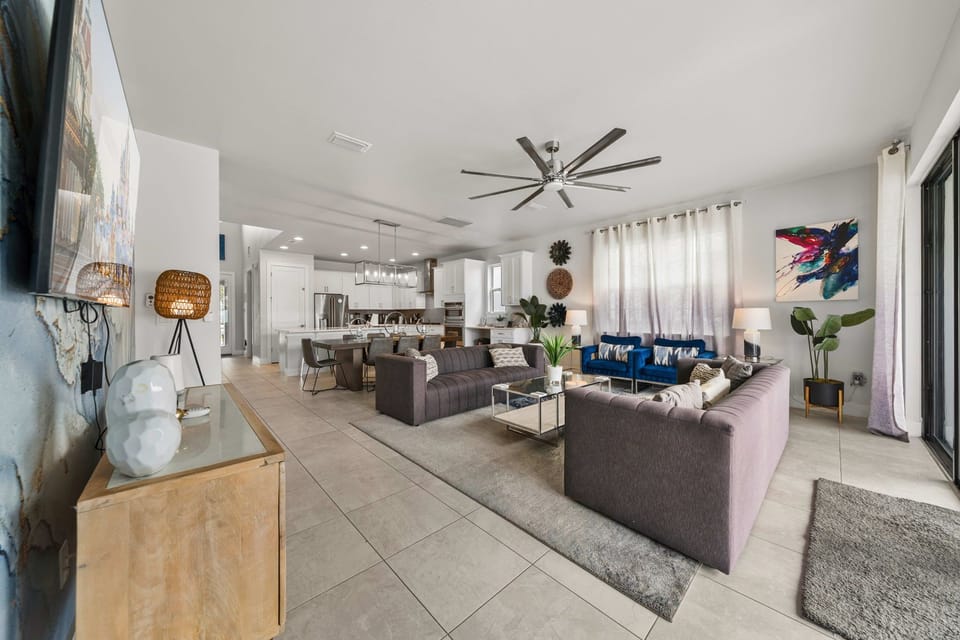 Cosy space for movie nights or winding down after a day in the sunshine. 