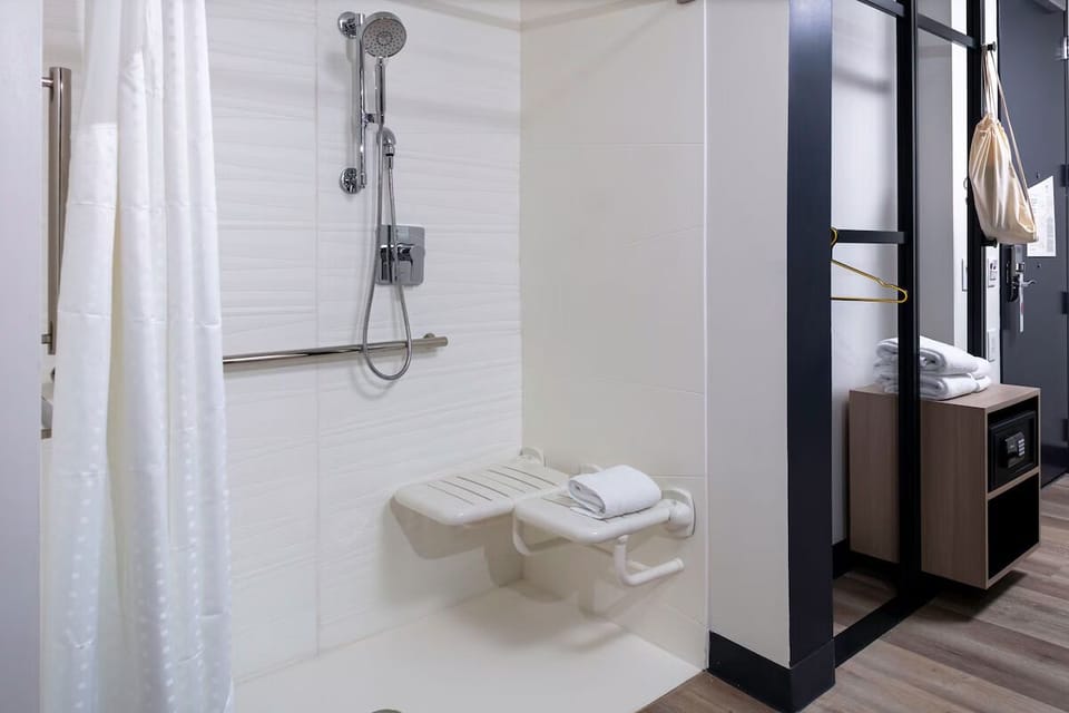 Enjoy an easy, spa-like shower with accessible built-in seating.