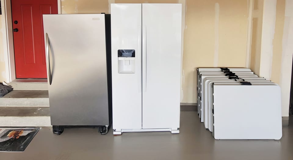 Extra appliances for large gatherings, extra tables with 30+ chairs nearby