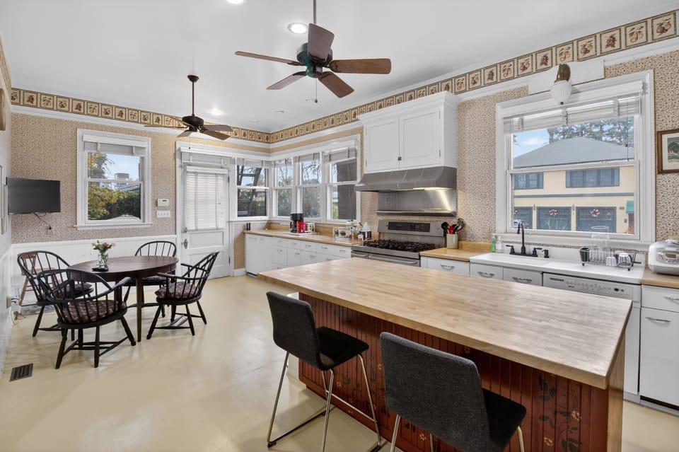 Indoors, Kitchen, Appliance, Ceiling Fan, Furniture