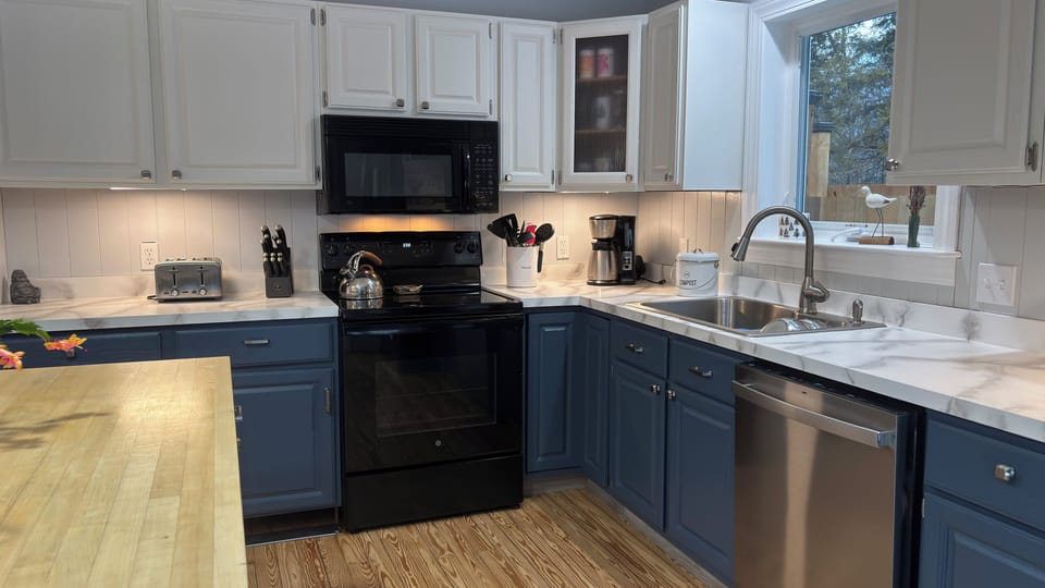 Well-stocked kitchen.