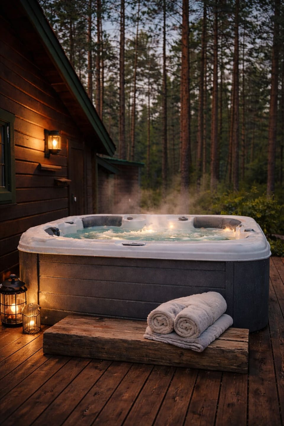 Outdoor spa tub