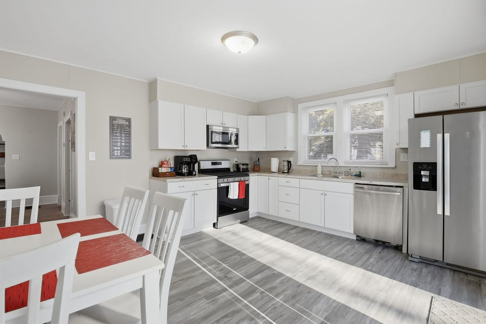 Kitchen from basement stairs