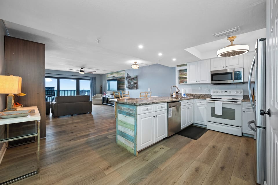 Freshly updated Kitchen with breakfast bar seating