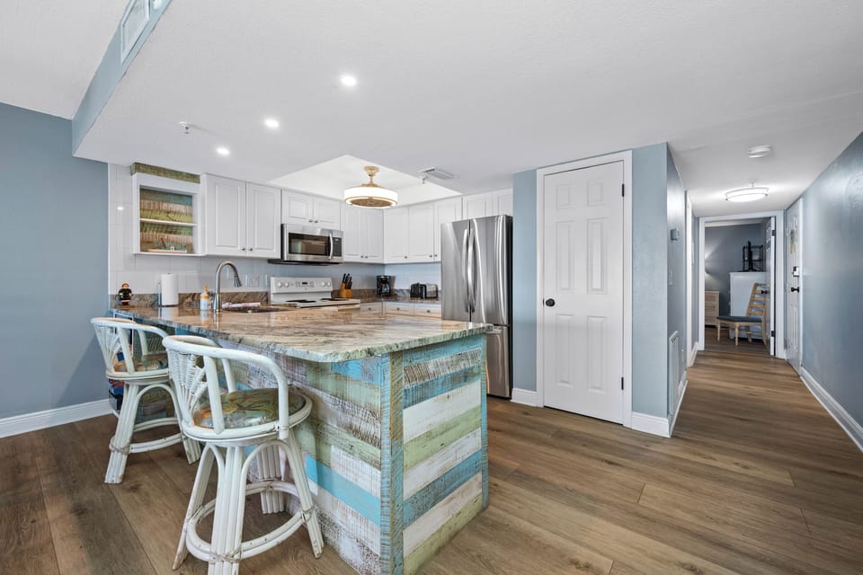 Freshly updated Kitchen with breakfast bar seating