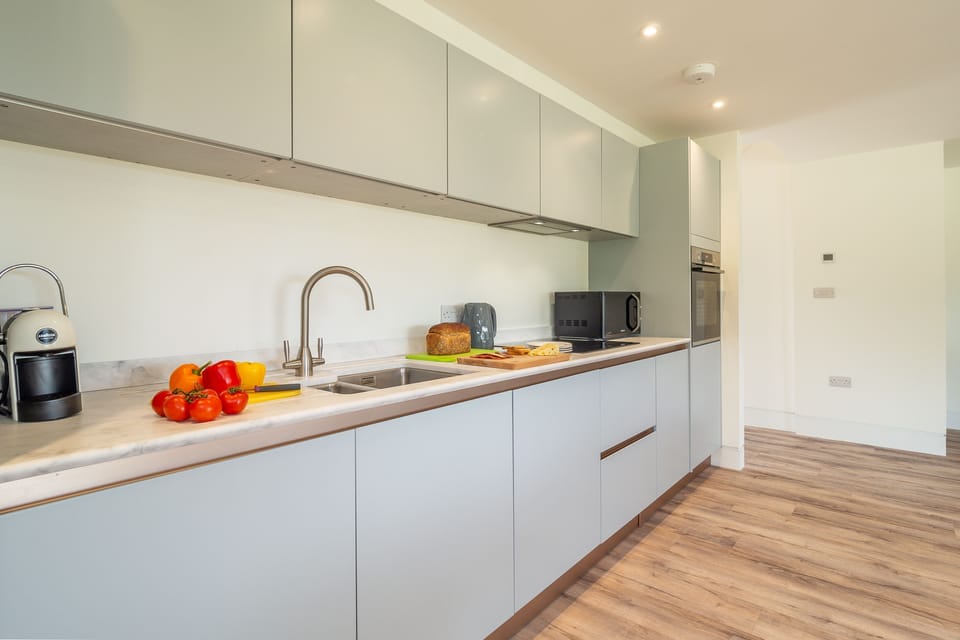 Ground floor: Kitchen area with a Lavazza Mio coffee machine