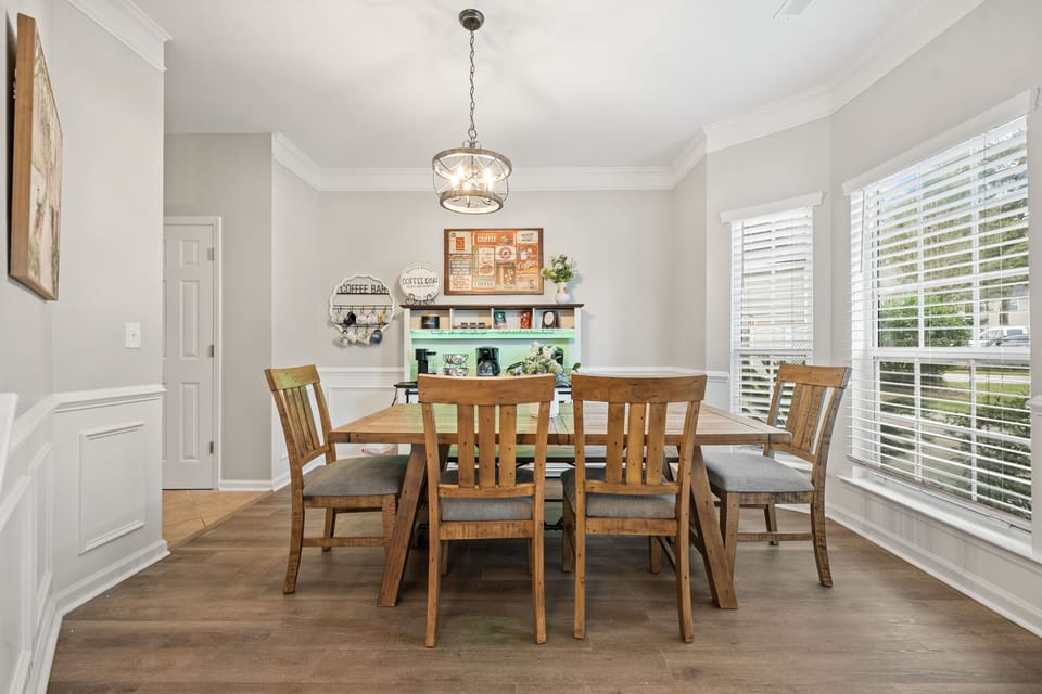 Bright dining area for shared meals