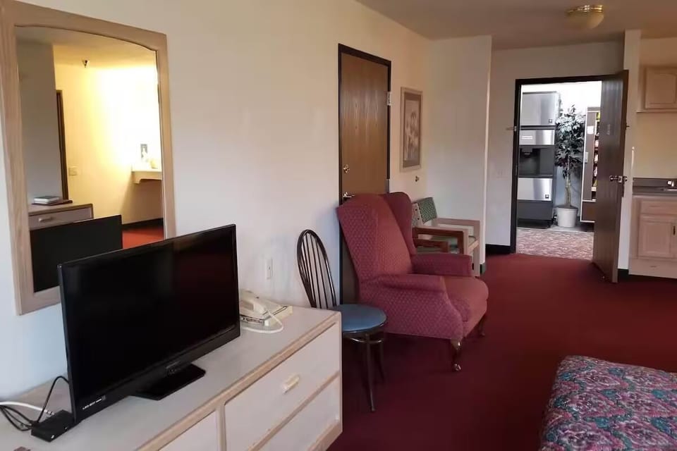 Settle into the cozy seating area and watch your favorite shows.