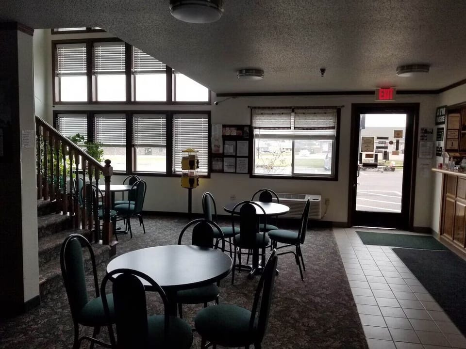 Settle in with roomy lobby seating and natural light.