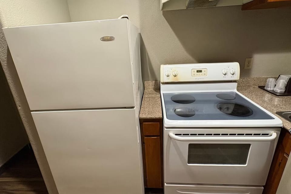 Cook simple meals anytime with a full set of appliances.
