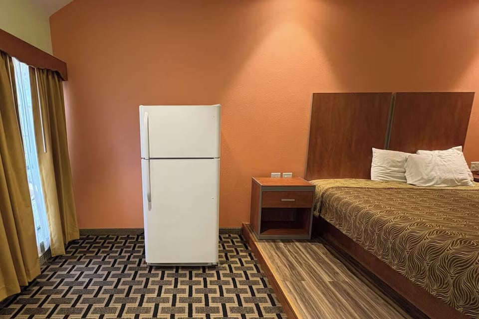 Grab cold drinks anytime with the convenient in-room refrigerator