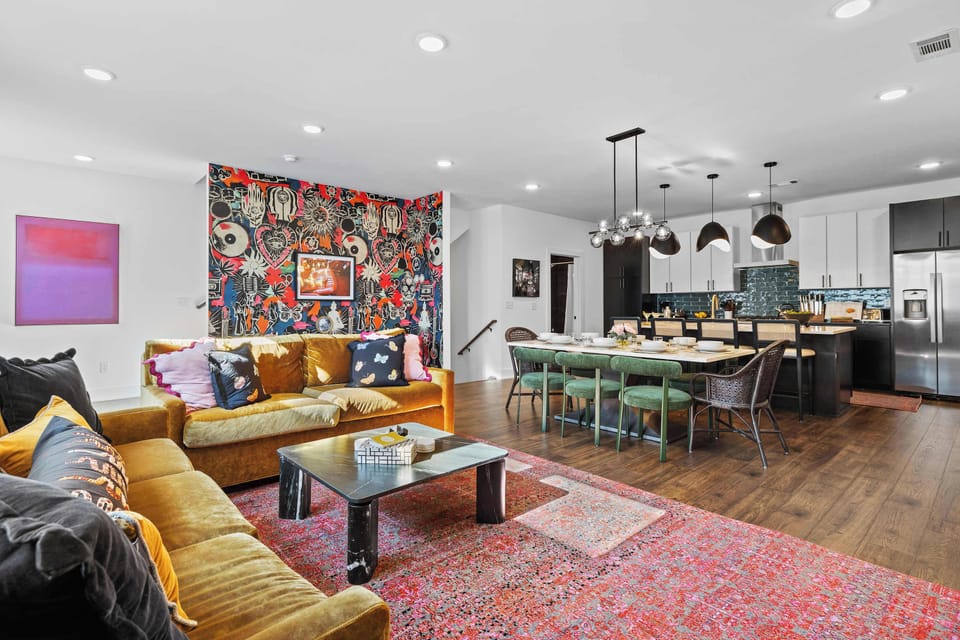 Spacious Living Room with Sleeper Sofa and Smart TV