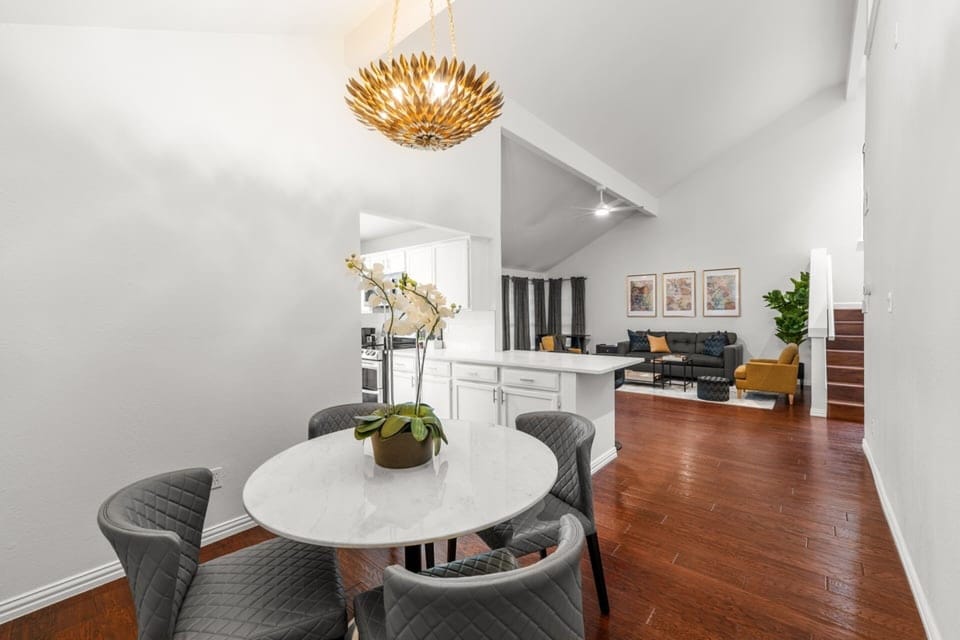 An open, connected layout lets dining, cooking, and gathering flow together easily, making the space feel intuitive and comfortable for everyday living.