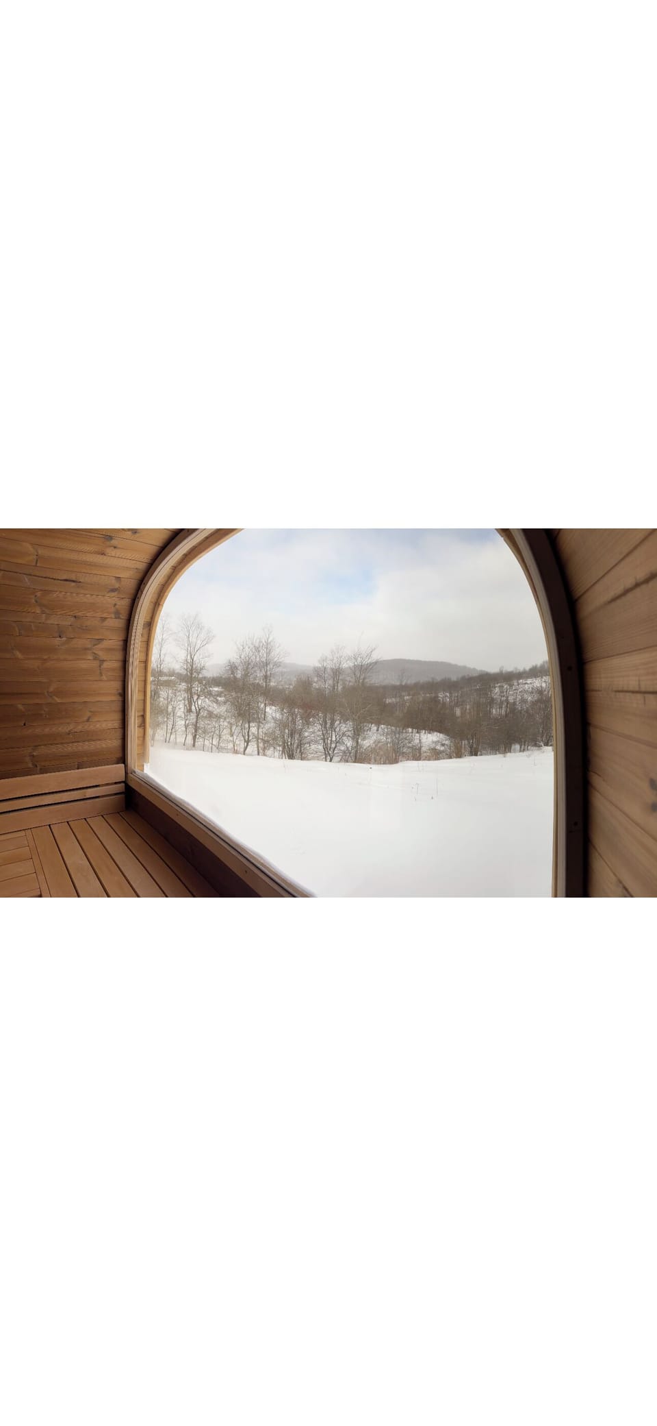 View out of sauna window
