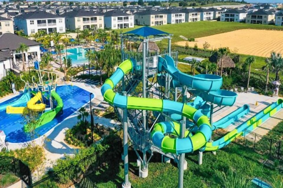 Resort pools with water slides!