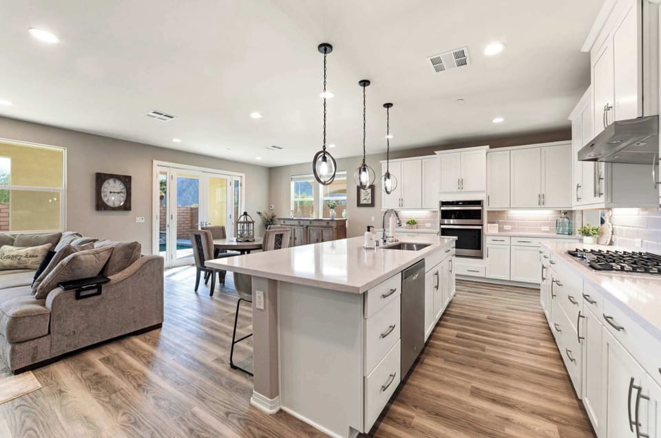 Large modern kitchen with island seating