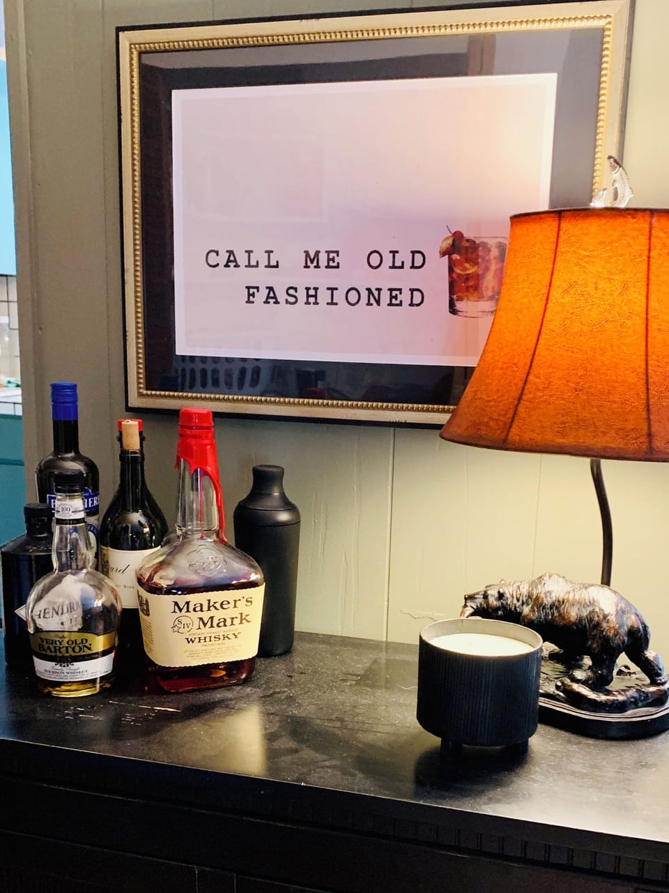 Every cabin needs a cocktail mixing station