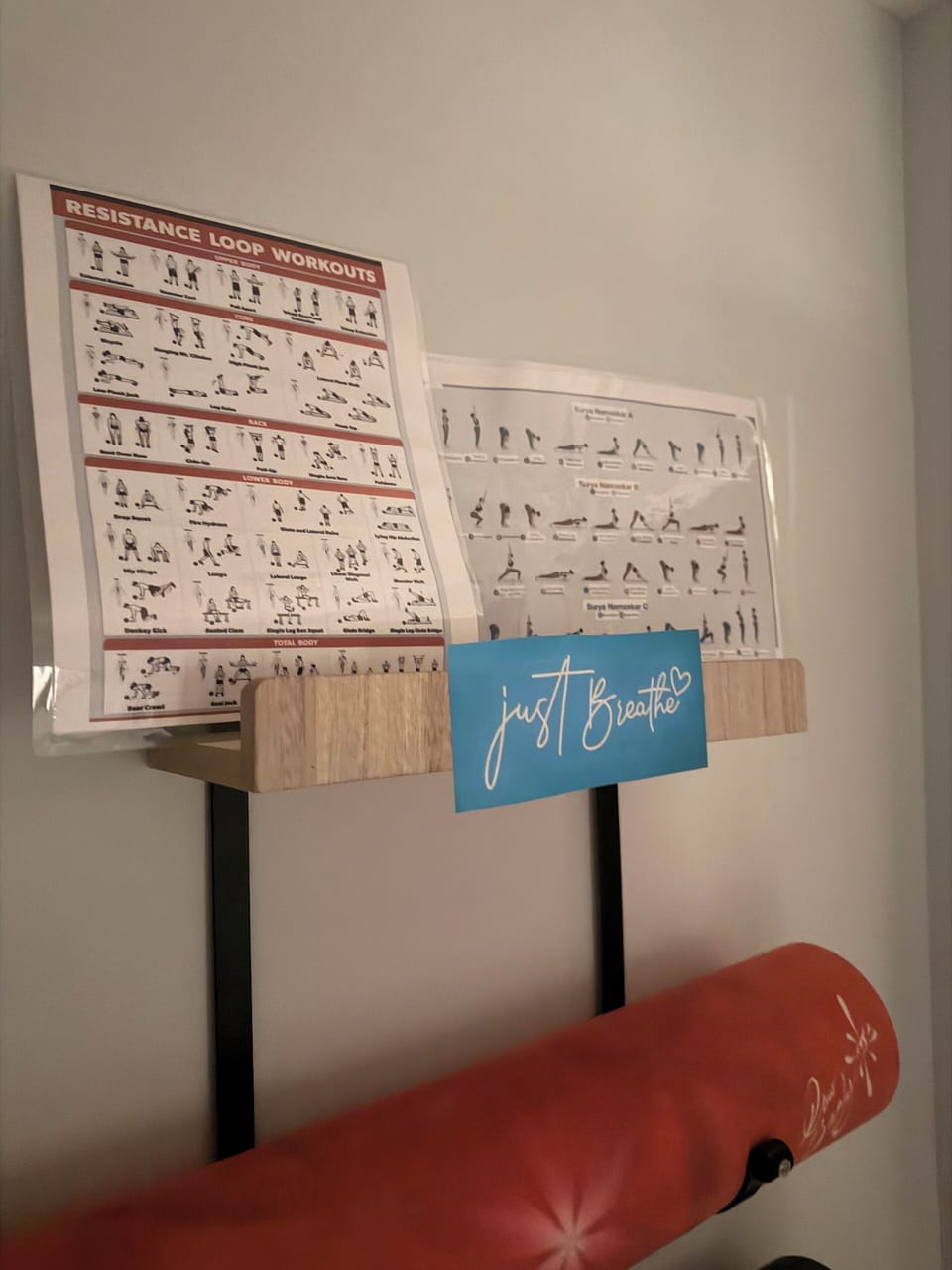 Gym equipment -  2 yoga mats, resistance loops & bands w/ door anchor