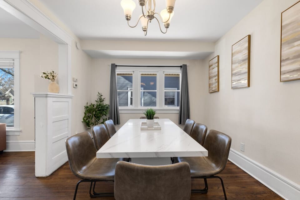 Functional dining space perfect for meals and work