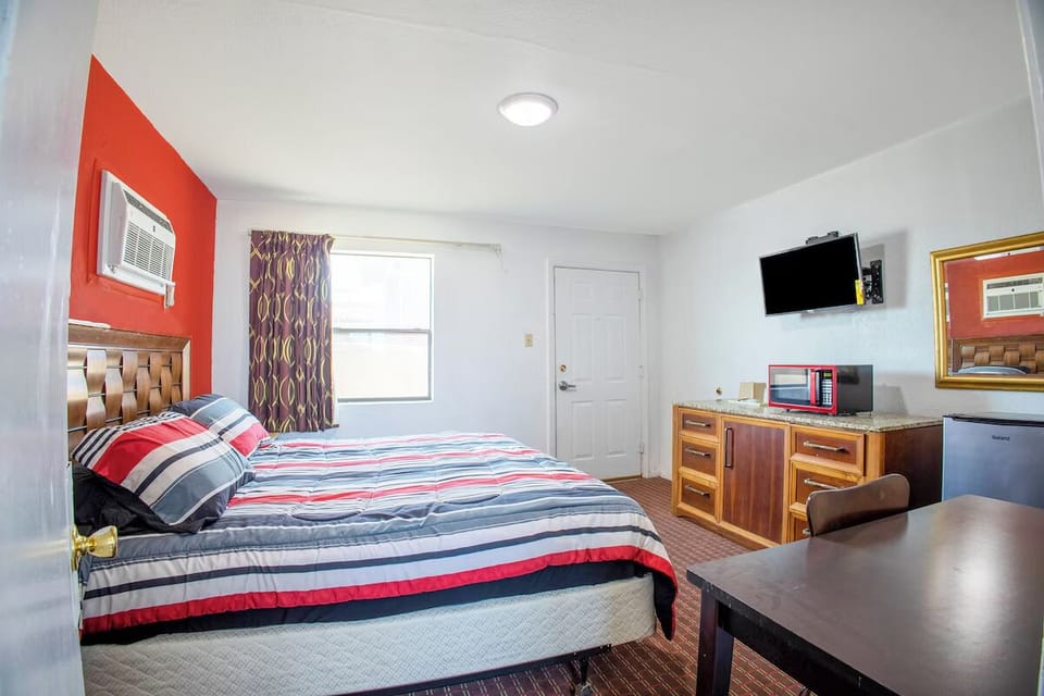 Settle in with TV, microwave, and convenient mini-fridge.