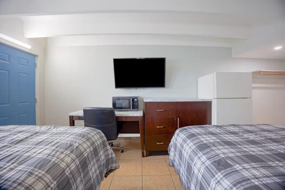 Settle in with a large TV and easy in-room setup.