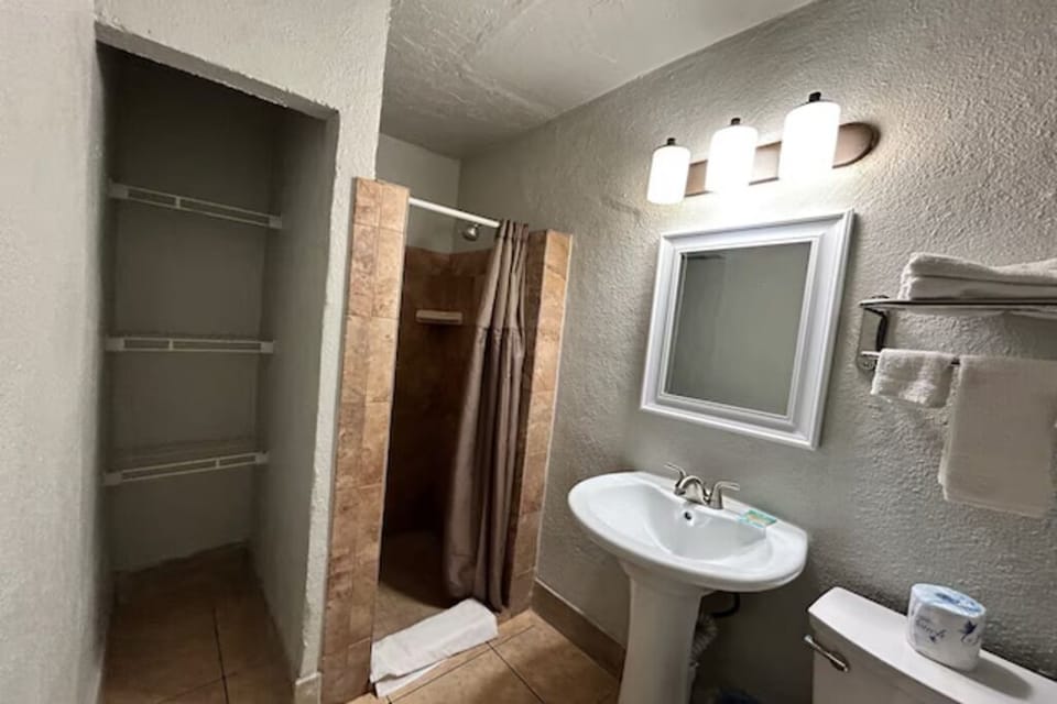 Rinse off in a simple shower after a day out.