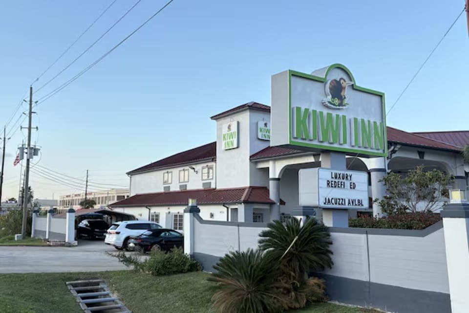Spot the inn instantly with bold roadside sign and easy access.