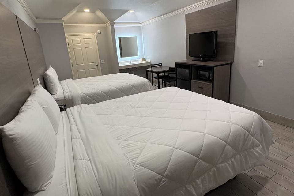 Settle in with spacious sleeping area and handy vanity station.