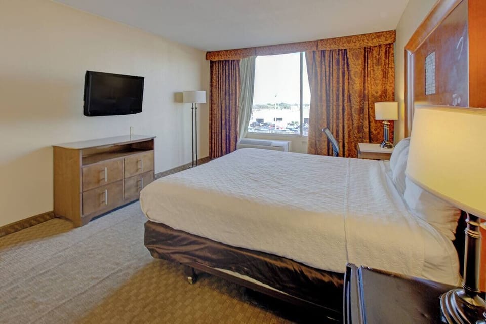 Kick back in bed and enjoy relaxing TV-time after exploring.