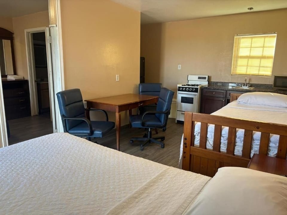 Gather comfortably with seating, dining space, and convenient kitchenette.
