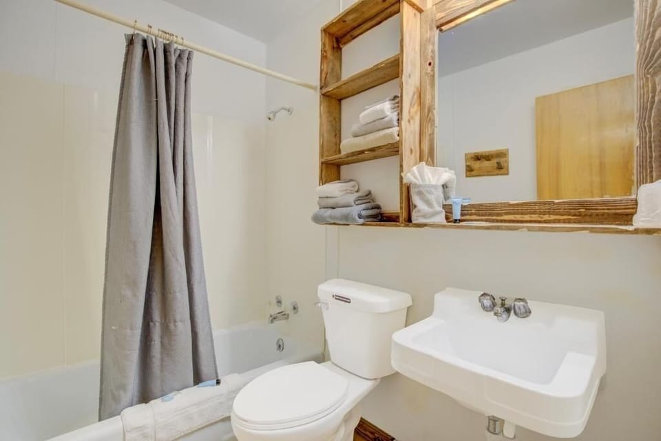 Start your day refreshed with a shower and bright, clean sink.