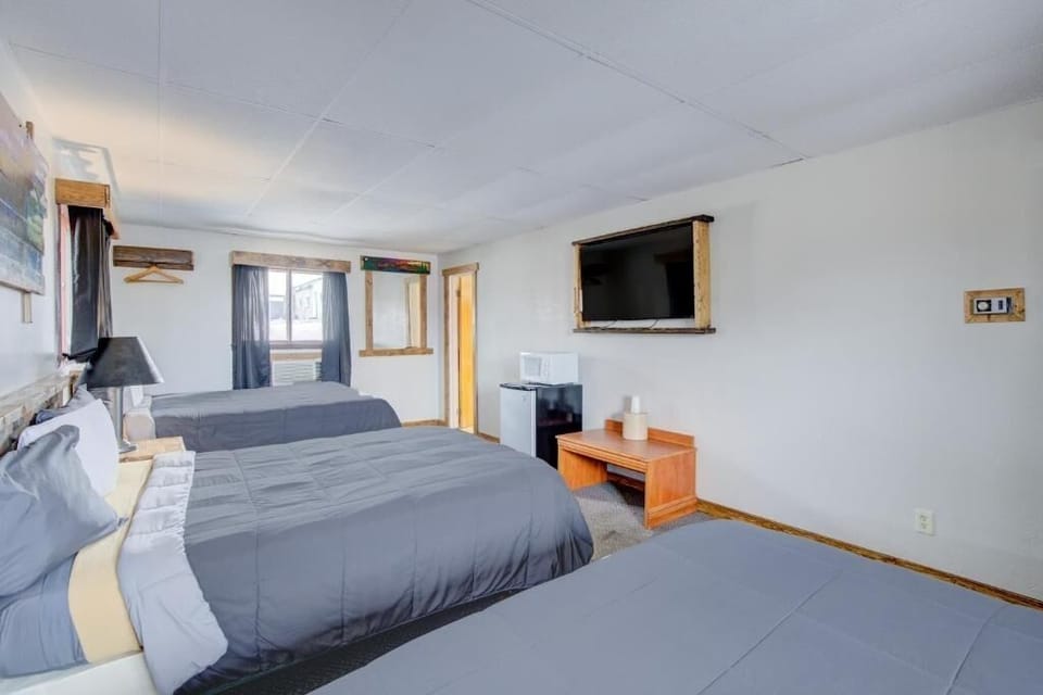 Settle in for movie night with TV and easy comfort.