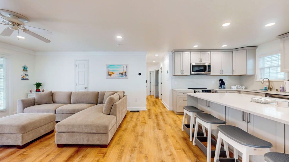 View of the living room area and dining area
