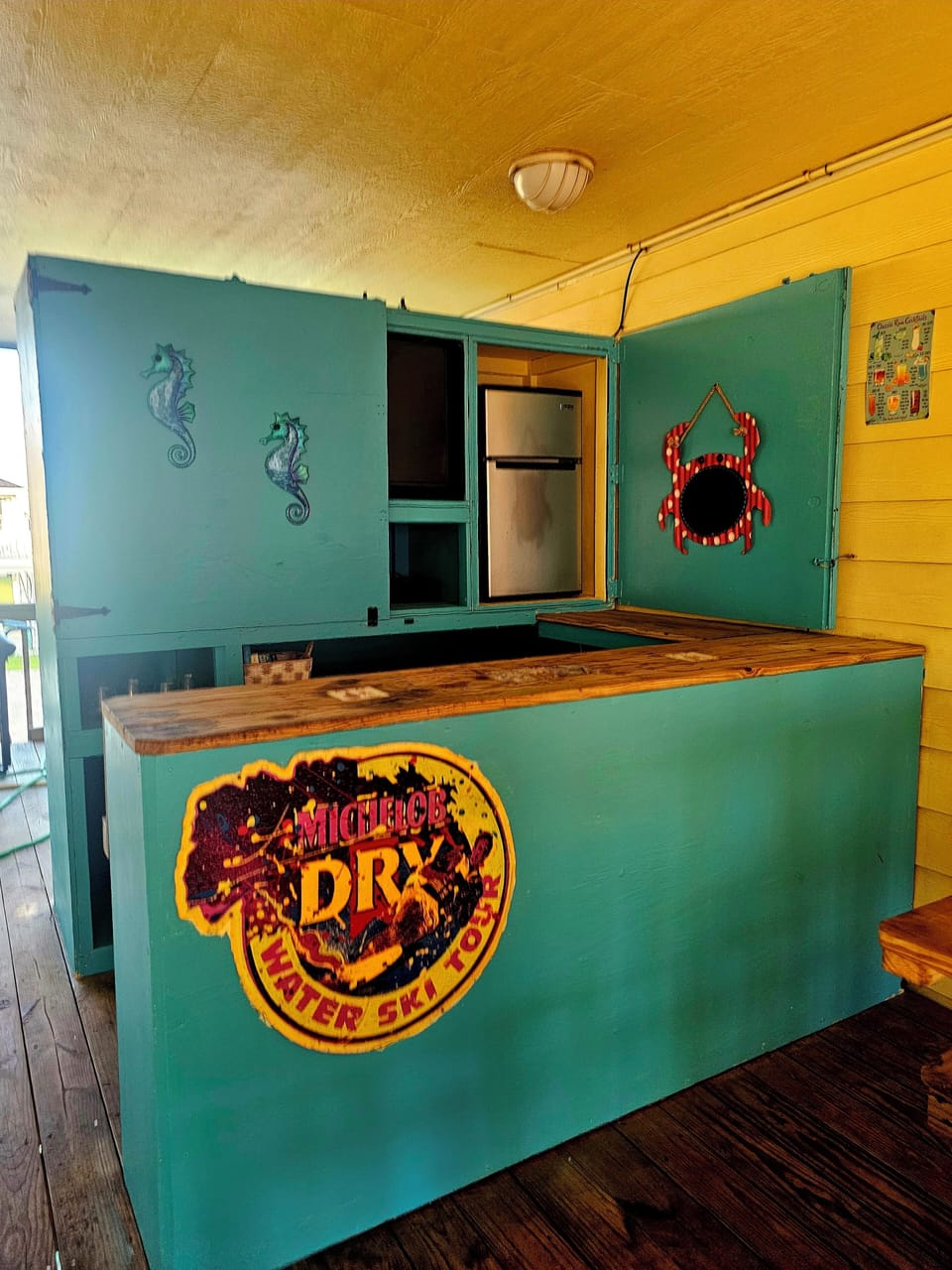 mini fridge, tv and microwave 