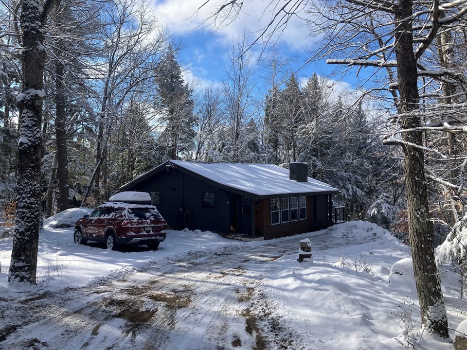 View of the chalet from the road. Snow plow service included.