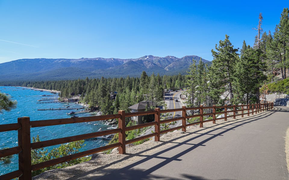 Bike trails accessible from lake level.