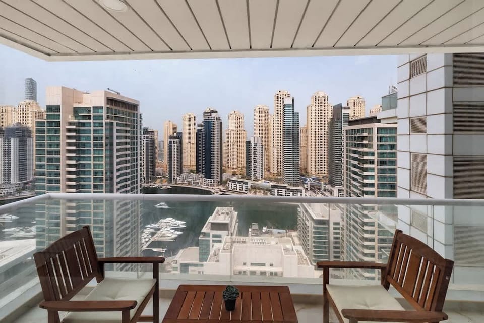  Private balcony with breathtaking Dubai Marina views. Enjoy your morning coffee or sunset while overlooking the yachts and skyline — the perfect spot to unwind day or night.