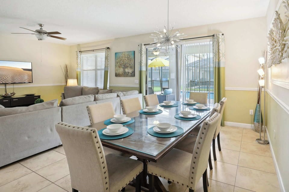 Spacious family dining table for 8