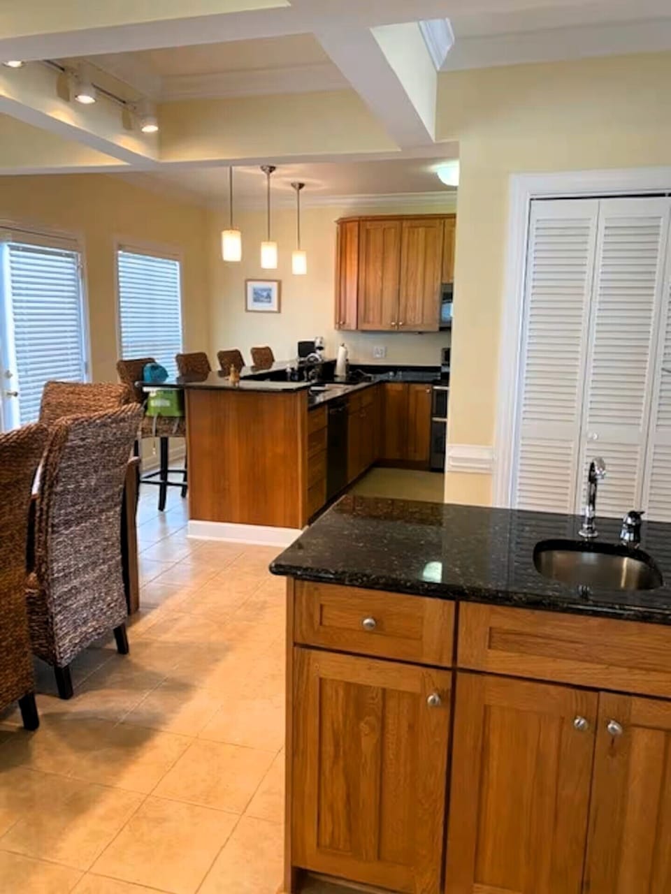 Kitchen with view from Wet bar