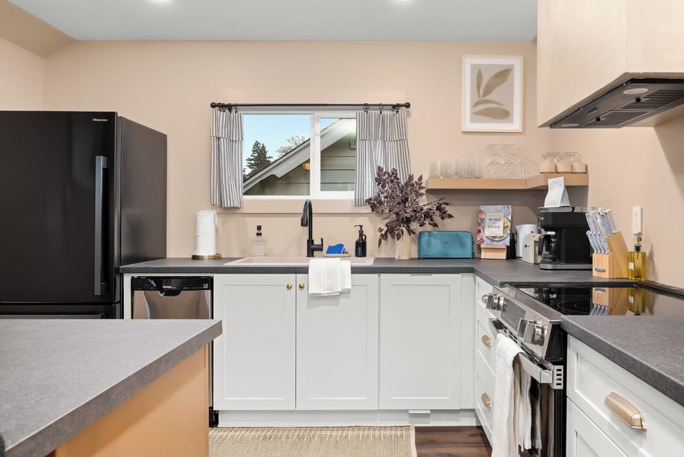 Kitchen stocked with everything you'll need during your stay.