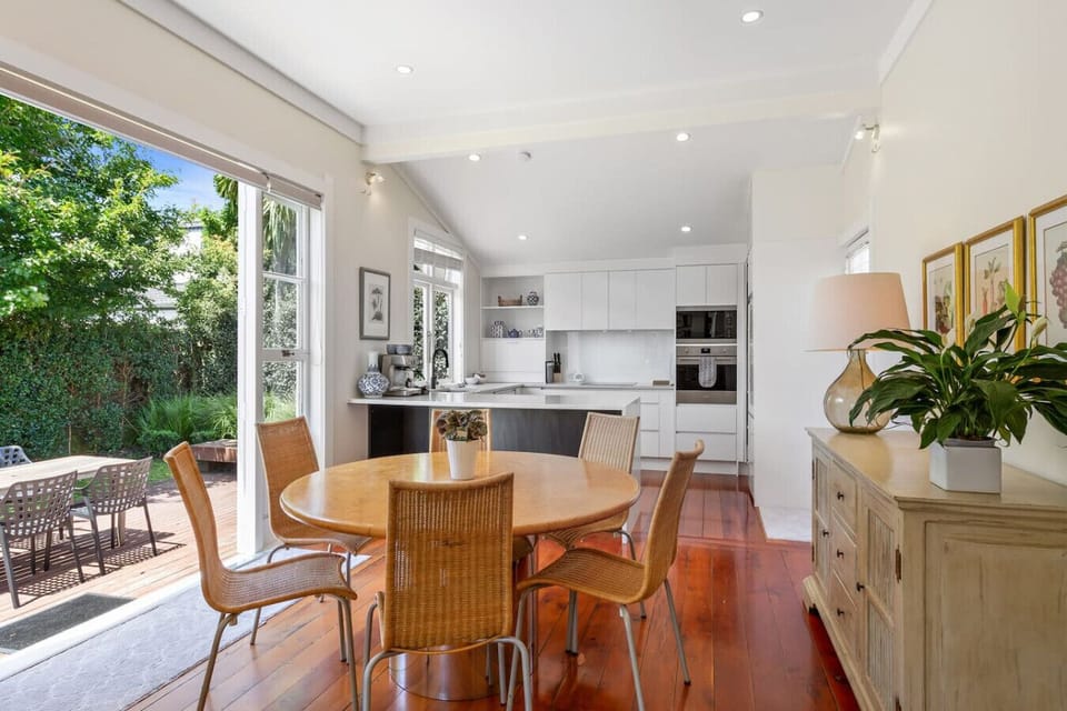 Open plan kitchen dining area