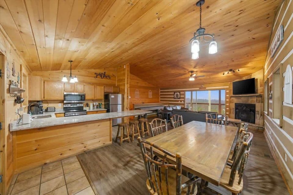 Spacious open-concept kitchen and dining area. Perfect for meals, gatherings, and creating memories together.