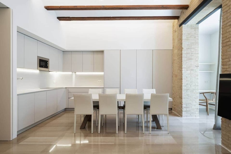 Dining room and kitchen