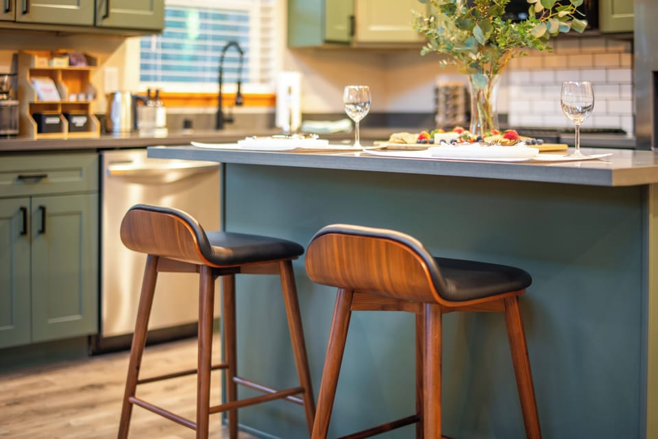 Gather around the island for slow breakfasts and stories