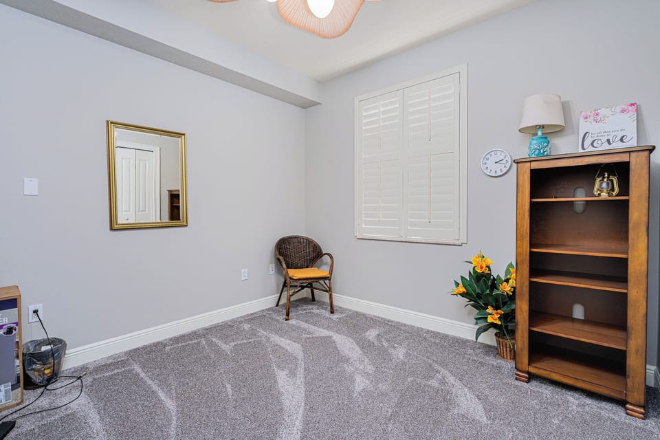 Murphy bed is not folded out in the photo but it is there.  True Murphy-brand bed