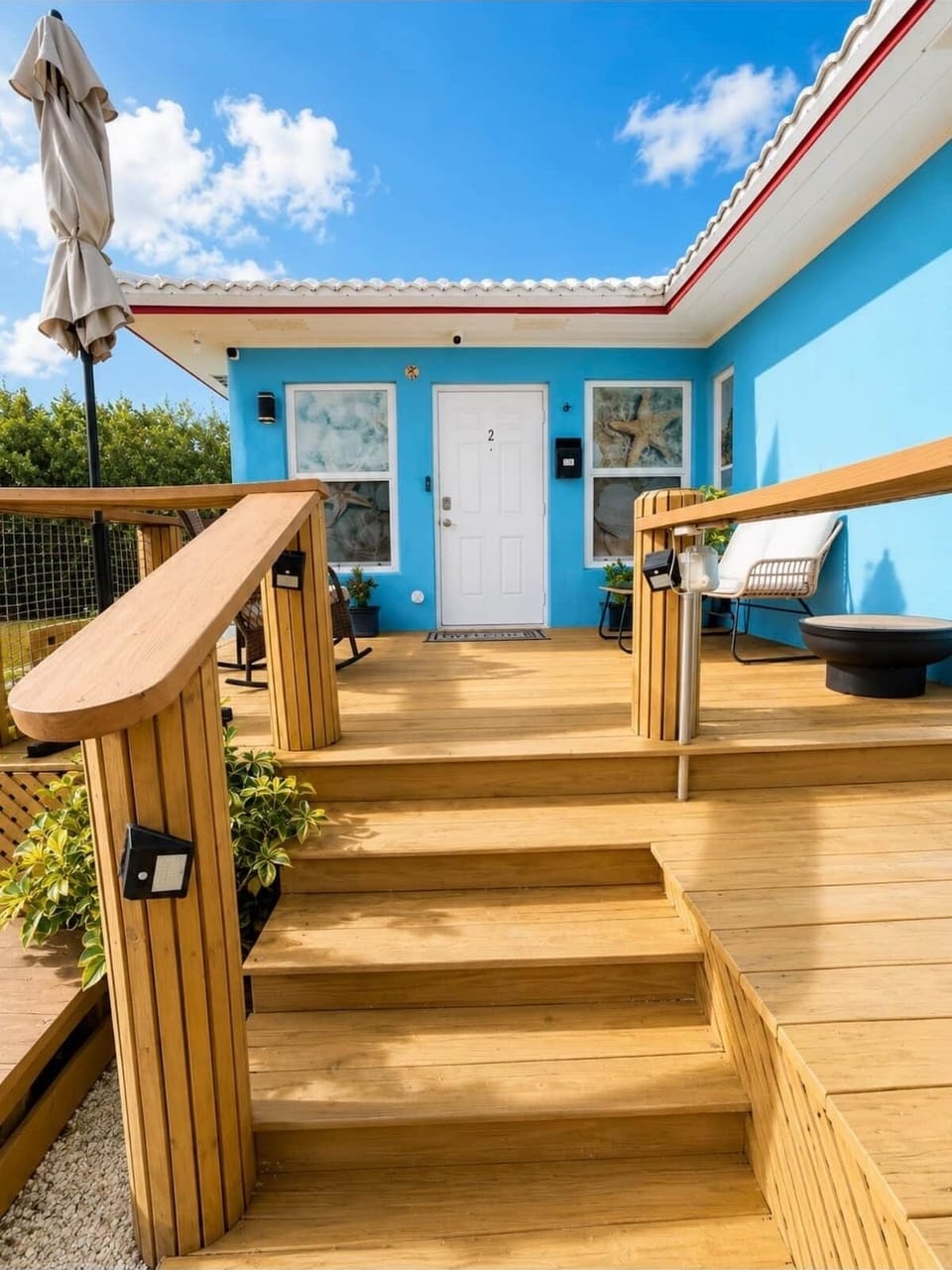Enjoy morning coffee, ocean air, and sunset conversations from your private deck. A peaceful outdoor space just moments from the beach.