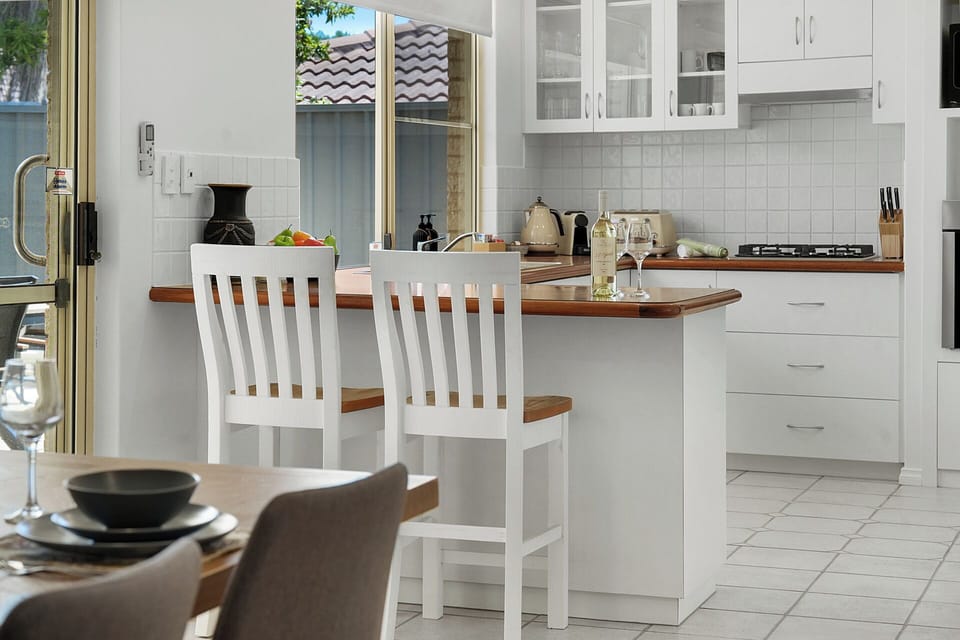 View of the kitchen from the dining area