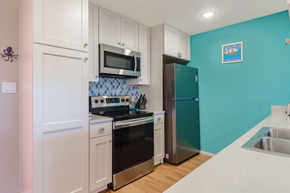 Fully equipped kitchen with modern appliances