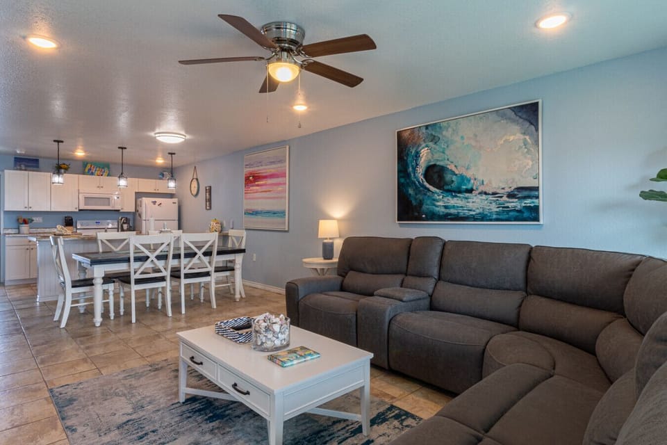 Bright coastal hangout