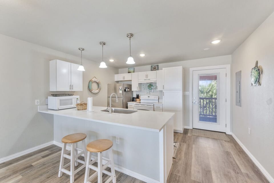 Bright Coastal Kitchen Island